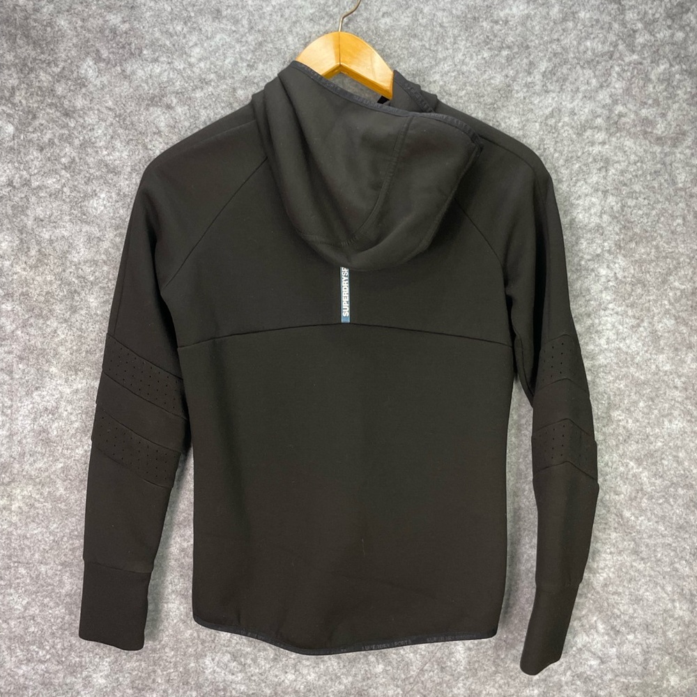 Superdry Sport Jacket Womens US 6 UK10 Black Full Zip Hooded Athletic Stretch - Picture 12 of 16